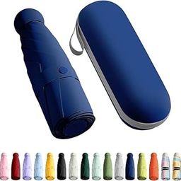 Mini Umbrella with Case for Men & Women (Manual Open) Compact Travelling Pocket Umbrella, Polyester & UV Protect Fabric for Summer/Anti-Slip Handle- Use in Rain & Summer-35