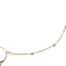 18K Gold Plated Traditional Bridal Nath for Women | Non-Pierced Nose Ring with Chain & Stones – Ethnic Wedding Jewelry-14