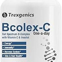Trexgenics Bcolex-C One-A-Day Complete B-Complex With B12-Vit.C-Inositol 100Mg, Energy, Immunity & Nervous System (60 Veg. Caps), Pack of 1-13