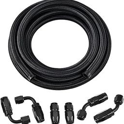 EVIL ENERGY 4AN AN4 Braided Fuel Line Kit, 12ft CPE Fuel Hose Fitting Kit, Black-image-78