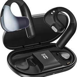 T20 Open Ear Headphones, True Wireless Open Ear Earbuds Headphones Bluetooth 5.3, Sports Earbuds with 16.2mm Drivers-Soft Earhooks, 50h Playtime Led Display, Surround Sound, Fast Charging-image-78