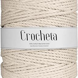 CROCHETA 3 Ply Twisted Macrame Cotton Cord Dori Roll Packaging Thread for Macrame DIY and Other Projects (3mm 100 Mtr., Off White)-11
