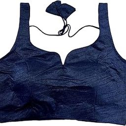 Women's Heavy Phantom Silk Bollywood Style Sleeveless Trendy Blouse(Veda)-image-93