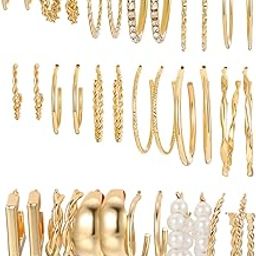18 Pairs Combo Set Latest Stylish Hoop Western Earrings for Women and Girls (rrsd16100er)-14