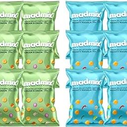 Madmix Jowar Millet Puffs | Cream & Onion, Mighty Masala | Gluten-Free, Vegan Snacks | Baked, Not Fried | Pack of 12 (20g x 12)-image-30