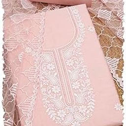 Womens Chanderi Embroidered Unstitch Dress Material With Thread Work-13