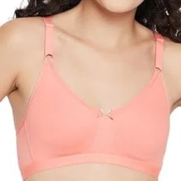 clovia Women's Cotton Solid Non-Padded Full Cup Wire Free T-Shirt Bra - Pink-picture-29
