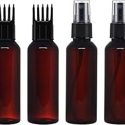 Combo Of 4-50 ml Amber Plastic Empty Fine Mist Spray (Black) Bottles (2 no) + Comb Applicator Bottles (2 no) For Sanitizer, Perfume, Rose Water, Travel, Diy Products, Refillable Reusable-picture-46