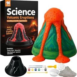 Storio Volcano Eruption DIY Science Kit for Kids | Make Your Own Volcano with Mold, Gypsum & Paint | Fun Learning Activity for Boys & Girls Age 5+ | STEM Educational Experiment Kit-18