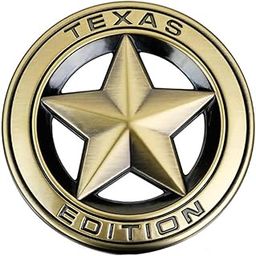 Sakuun Texas Edition 3D Metal Chrome Sticker Star Emblem Badge-Stylish Logo for Cars, Bikes & More- Dia 8cm-Eye-Catching Top-Notch Accessory Gold.-image-75