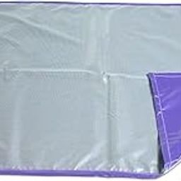 ROMA PUF Oil and Waterproof Reversible Food Mat with Laminated 4 Layer Protection | Bed Food Protector Sheet Protector | 36x26 in (Dotted Grey & Purple)-12