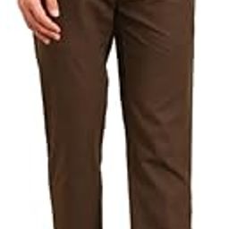 Men's Blended Linen Brown Solid Contemporary Fit Casual Trouser-image-3