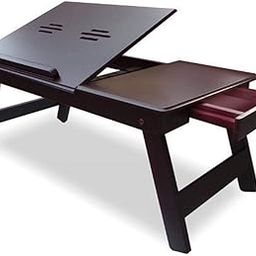 aaRF Laptop Table | for Home Adjustable Foldable Bed | Multi-Function Portable Laptop Table & Study Table Colour | Brown |-picture-30