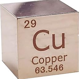 COYOUCO 10mm Metal Copper 0.39" 99.95% Cu Density Cu Cube for Element Collections Lab Experiment Material Hobbies Simple Substance Block Display DIY,Mirror Polished-picture-1