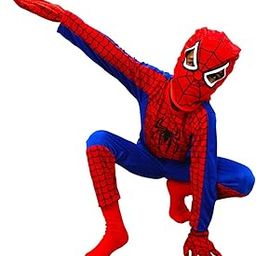 BookMyCostume 5 Pc Set Red and Blue Super Hero Dress for Boys | Superhero Dress with Top, Bottom, Mask, Gloves, and Socks | Birthday Party Prop, Halloween Theme Cosplay Dress | 4-5 Years-29