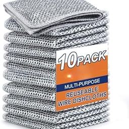 10-Pack Non-Scratch Stainless Steel Dishcloths – Durable Wire Dishwashing Rags for Cleaning Dishes, Sinks & Counters-picture-11