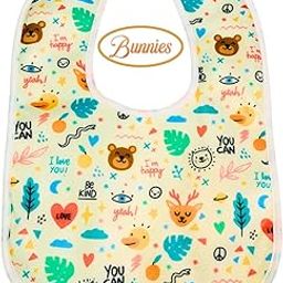 BUNNIES Pure Cotton Muslin like Waterproof Spill Resistant Bibs, super premium and comfortable, luxury bibs for 3 to 12 month babies | toddler babies | Infant Babies | Feeding Babies | Mess free-image-27