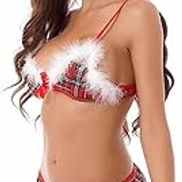 Women's One Piece Lingerie, Deep V Lace Bodysuit with Mesh Skirted Nightie Bodysuit Skirt Bridal Honeymoon Valentine Halloween Nightdress, Free Size, Red-picture-54
