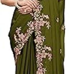 Women's Rangoli Silk Embroidery Saree with Unstitch Blouse Piece Saree for Women-image-32