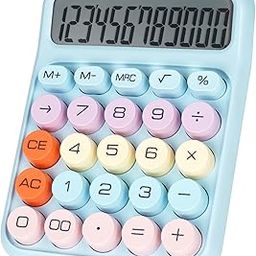 DANRONG Mechanical Switch Calculator With Big Buttons, 12 Digits, Large LCD Display, Desktop for Teachers Students Basic Office (Blue)-23