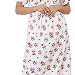 Women's Cotton Block Print Maxi Nighty-2