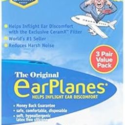 EarPlanes, Earplugs Airplane Travel Ear Protection, Prevent in flight ear discomfort, EarPlanes the original pressure preventing earplug for both Kids and adults (Adult 3 Pair)-image-41