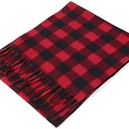� Men & Women Winter Warm Woolen Fleece Checkered Muffler Scarves Stoles Red Color (Style-2)-image-59