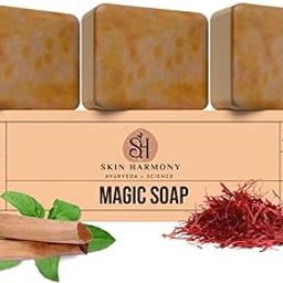 Skin Harmony Ghar Soaps Sandalwood & Saffron Magic Soap For Bath (100 Gms) | Paraben Free | Chandan & Kesar Bath Soap | Handmade Soaps For Glowing | Skin Brightening Soap For Men & Women (3)-1