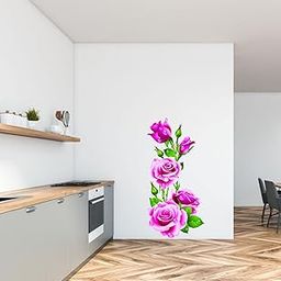 Sticker Yard Pink Rose Flower Vinyl Wall Sticker for Living Room/Bedroom/Office and All Decorative Wall Stickers 40X76 CM-image-67