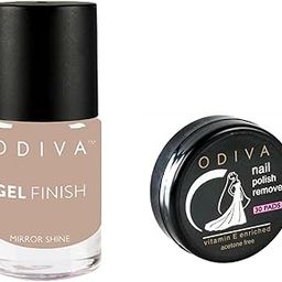 ODIVA Gel Finish Nail Polish Quick Dry, Glossy Finish and Long Lasting Nail Paints 11 ML (045 TIRAMISU (Nude)) + Acetone free and Fragrance free Nail Polish Remover Wipes with Vitamin E (30 Pads)-4