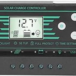 Z10/Z20/Z30 Solar Charge Controller, Solar Panel Regulator Dual USB Solar Battery Regulator PWM Solar Charge Regulator, 30A 12V/24V for Lamp(z30)-14