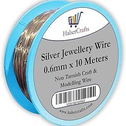 Jewellery Wire Tarnish Proof Brass Bendable Metal Wire for Jewellery Making Sculpting Modelling Crafts Wire Weaving & Wrapping (0.6mm x 10mt, Silver)-image-29