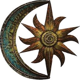 HEAVENGLOW Sun Moon Metal Wall Art Sculpture Celestial Lawn Bathroom 35cm-image-17