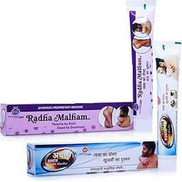 Radha Malham 75 GM + Achal Advance Skin Ointment 75 GM - Ayurvedic Cream for Skin Irritation, Dryness, Acne, and Cracked Heels (Combo Pack)-image-93