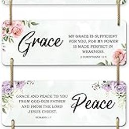 AR Creative Hope, Grace, Peace, Joy - Bible Verse Wall Hanging For Home Decoration, Bible Quotes MDF Wooden Wall Art, Bible Verse, Home, Office Decor, Wall Wood Hanger (15 inch x 11 inch)-image-83
