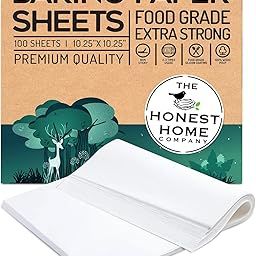The Honest Home Co. | 100 Baking Paper Sheets, 40GSM | 10x10" Pre-Cut Parchment Paper | 100% Non - Stick | FDA Approved-picture-20