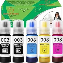 Duplex DTC - 003 Ink Compatible for Epson L3250 L3260 L5290 L3210 L3256 L3150 L3215 L3216 L5190 L3200 L3251 L3252 L3110 L3151 L3152 L3156 L3211 L3212 L1110 Printer (4 Colour Set + Black)-picture-18