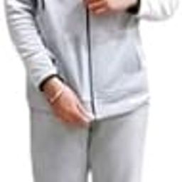 Women's Velvet Track Suit with Zipper, Warm Night Wear (IN, Alpha, L, Regular, 5, grey)-image-81