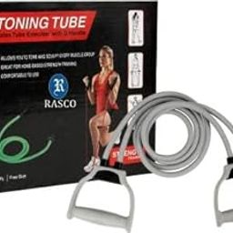 PRT GOLD Boondooma Resistance Tube Exercise Bands for Stretching, Workout, and Toning for Men, and Women with Additional Door Anchor (30-35 lbs) - Random Colour-image-80