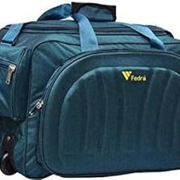 Expandable Waterproof Polyester Lightweight 60 L Travel Duffle with 2 Wheels Green-image-88