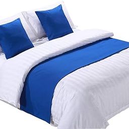 Zhiyuan Solid Bed Runner Decorative Bed End Scarf 19.5"x102", Royal Blue-image-24