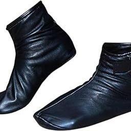 Men and Women Real Black Sheep Skin Leather Socks with Fleece Lined Sizes (S,M,L)-image-4