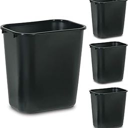 Rubbermaid Commercial Products Wastebasket/Trash Can, 7-Gallon/28-Quart, Black, Plastic, for Bedroom/Bathroom/Office, Fits Under Desk/Sink/Cabinet, Pack of 4-image-50