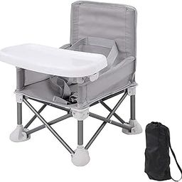 VBM Travel Booster Seat with Tray for Baby | Folding Portable Seat for Dining Table, Camping, Beach, Grandma’s | Tip-Free Design Straps to Kitchen Chairs-image-61