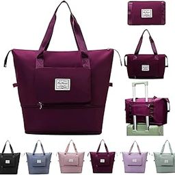 Foldable-Expandable Nylon Bag for Women/40-Litre Convertible Travel Luggage/Duffle Bags/Travelling Handbags/Waterproof Travel Companion Vanity Duffle(Dark Purple)-picture-35
