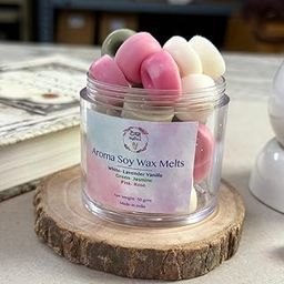 Desam Organics Scented Wax Melts | Organic Soy Wax Essential Oil Infused | Room Freshner |Safe, Smoke-Free | Easy to Use | Donut Shape | Lavender Vanilla, Jasmine & Rose | -50 gm Pack-31