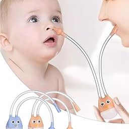 2 Pcs Nasal Aspirator, Nose Cleaner for Kids, Nasal Cleaner Soft Silicone Snotsucker Cold Relief Easy to Clean Travel Friendly(Orange and Blue)-image-76