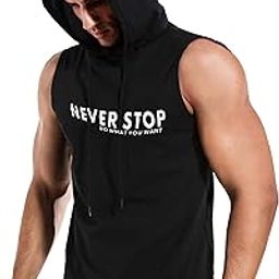 Never Stop Polyster Gym/Sports Hood T-Shirt for Men-image-19