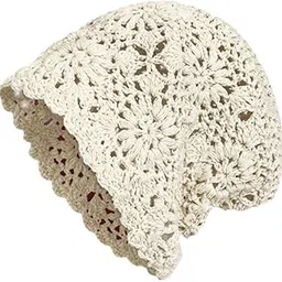 enakshi (label) Womens Crochet Beanie Breathable Hollow Out Skull Cap for Shopping Vacation Beige|Clothing, Shoes & Accessories | Womens Accessories | Hats-picture-15