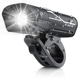 Linist USB Rechargeable Bicycle Light Super Bright Bicycle Headlight Waterproof Front Cycle Lights for Cycling, Mountain or Road Bike,Black-17